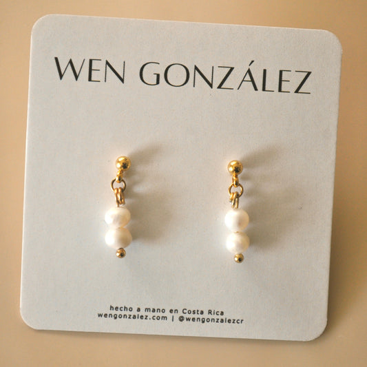 Double Pearl Studs